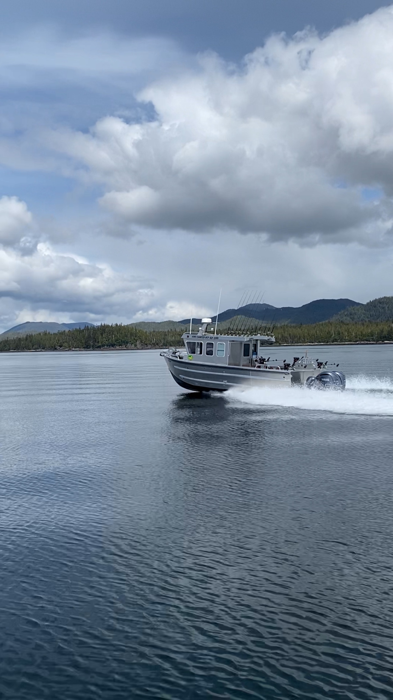 The Ketchikan Salmon Charter boat underway on calm Alaskan water